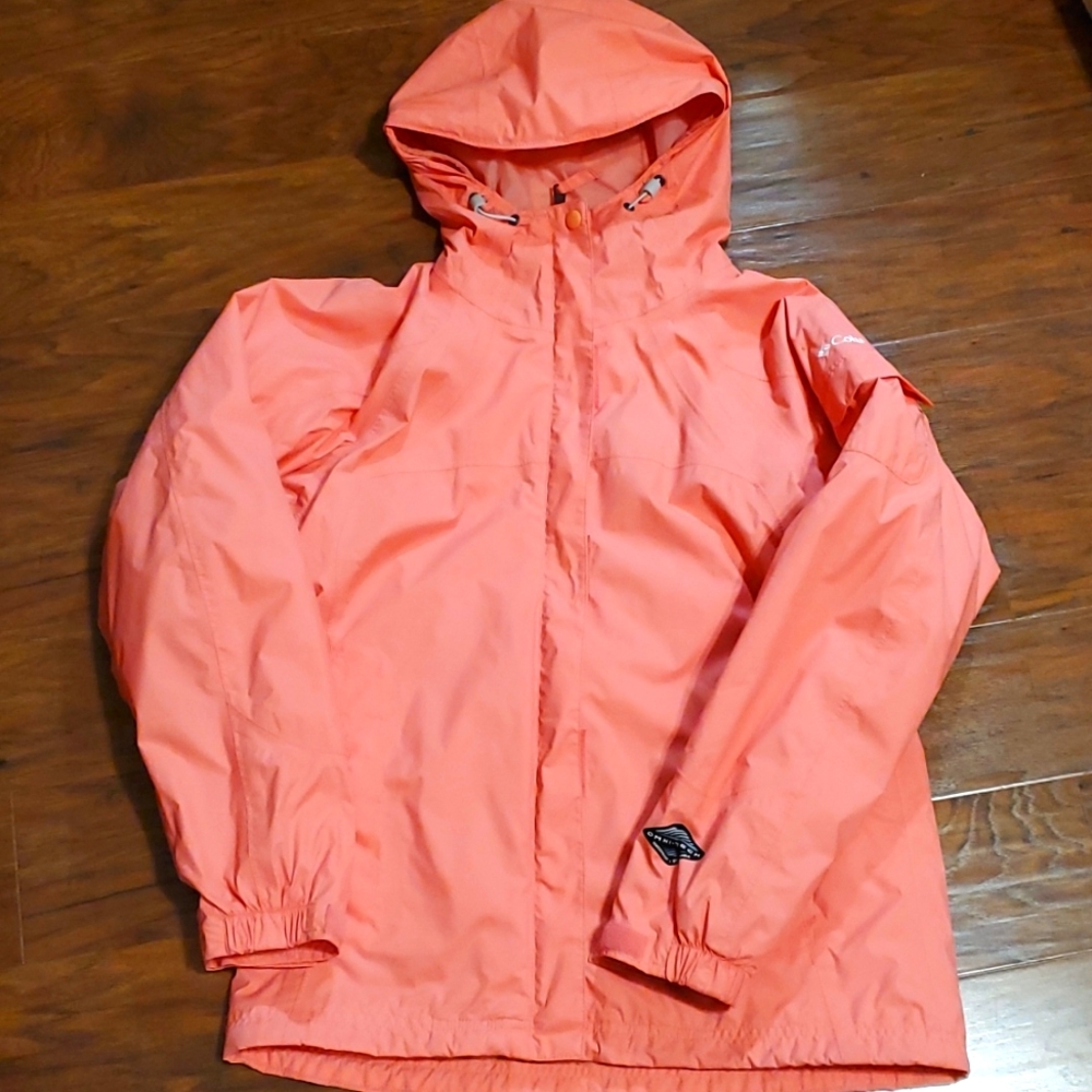 Columbia waterproof peach coral rain jacket Small